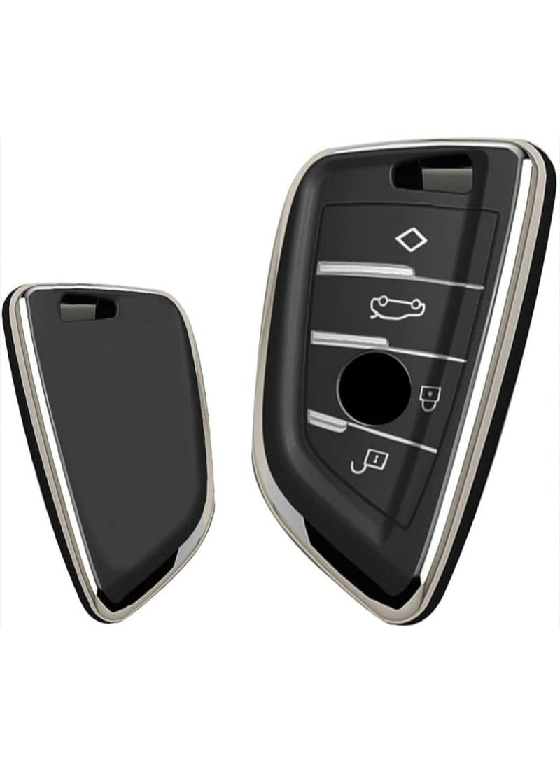 بي إم دبليو غطاء مفتاح سيارة مناسب لبي إم دبليو X1، X3، X5، X6، X7، 1، 3، 5، 6، 7، G20، G30، G11، F15، F16، G01، G02، F48، مصنوع من مادة TPU لحماية المفتاح من الخدوش والأوساخ. - Image 2